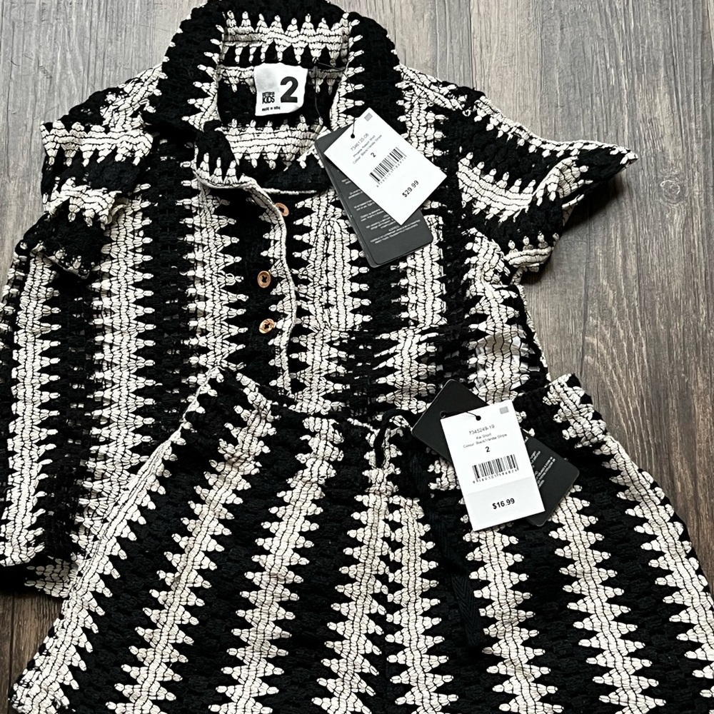 Cotton On Kids two piece back and cream set